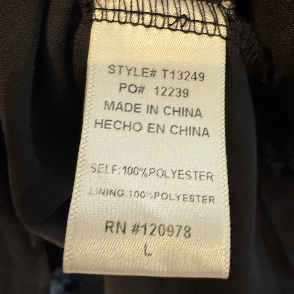 Entro Black Sheer Ruffled Blouse Size L - Picture 5 of 12